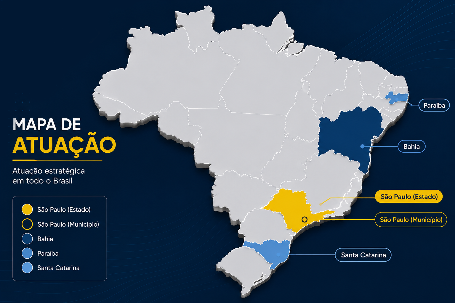 Mapa de atuação da CINGA no Brasil